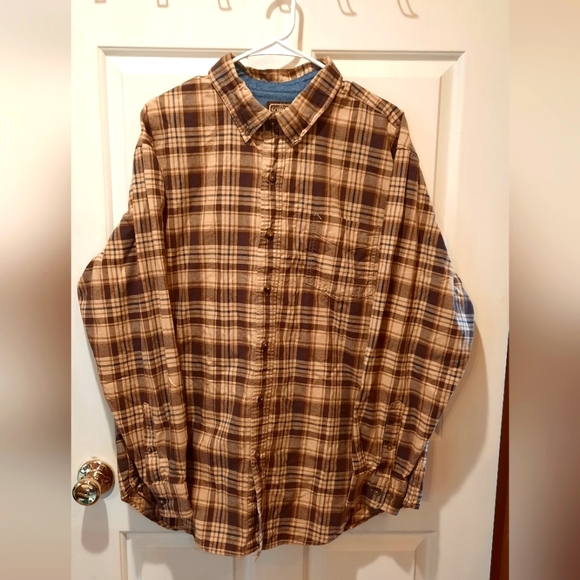 Schmidt Workwear Shirt Mens XL Brown Plaid Button Down Cotton Outdoor Streetwear - Picture 2 of 10